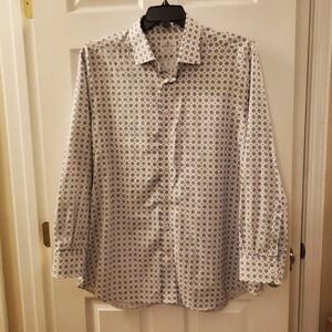 EMANUEL BERG Modern Fit Men's Sz XXL Button Front Geometric print casual career